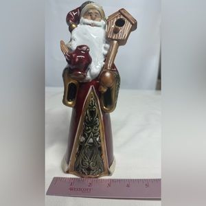 Santa Claus Father Christmas Candle tea light holder figurine 9”